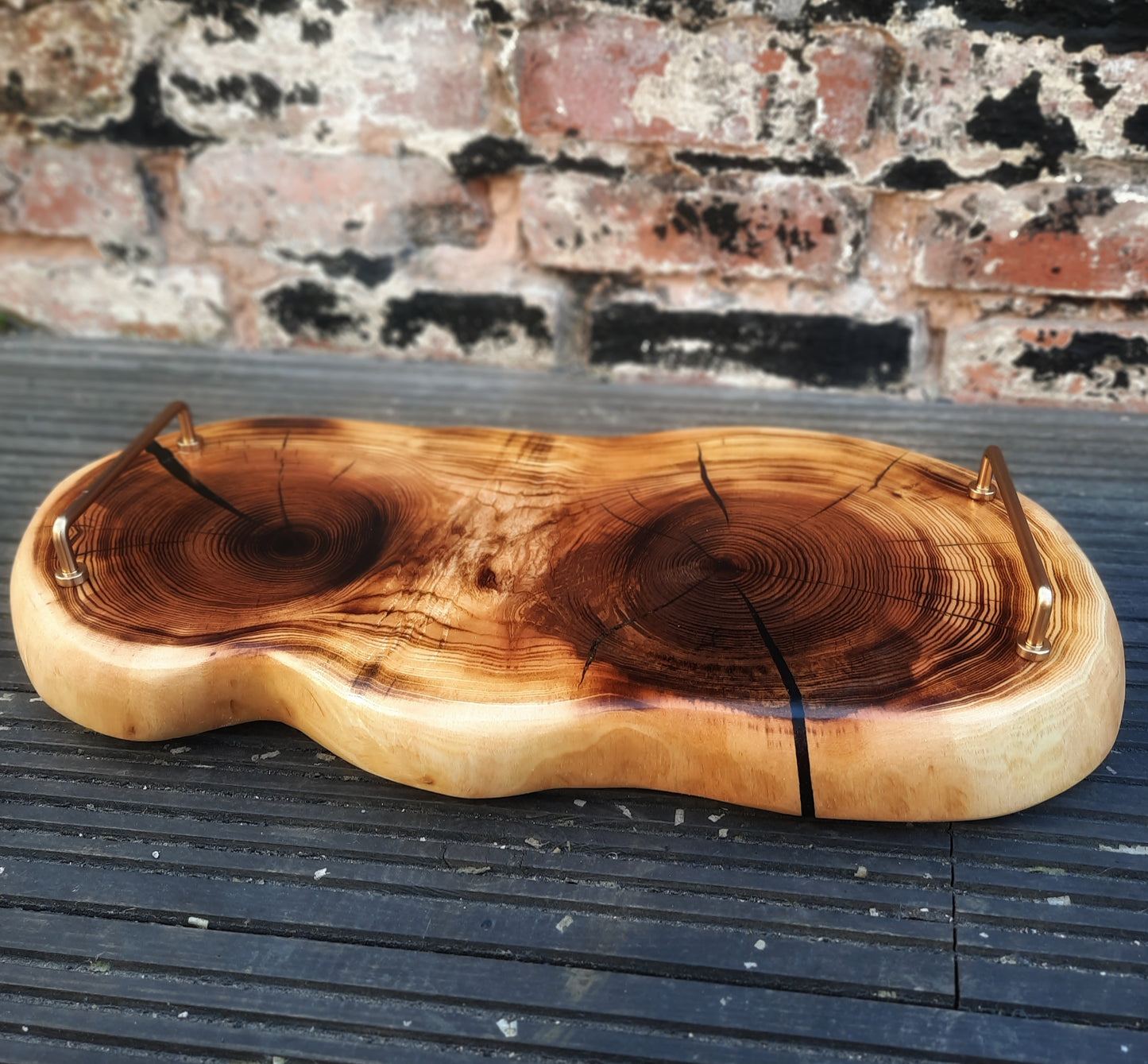 Dual open grain serving tray (rare)