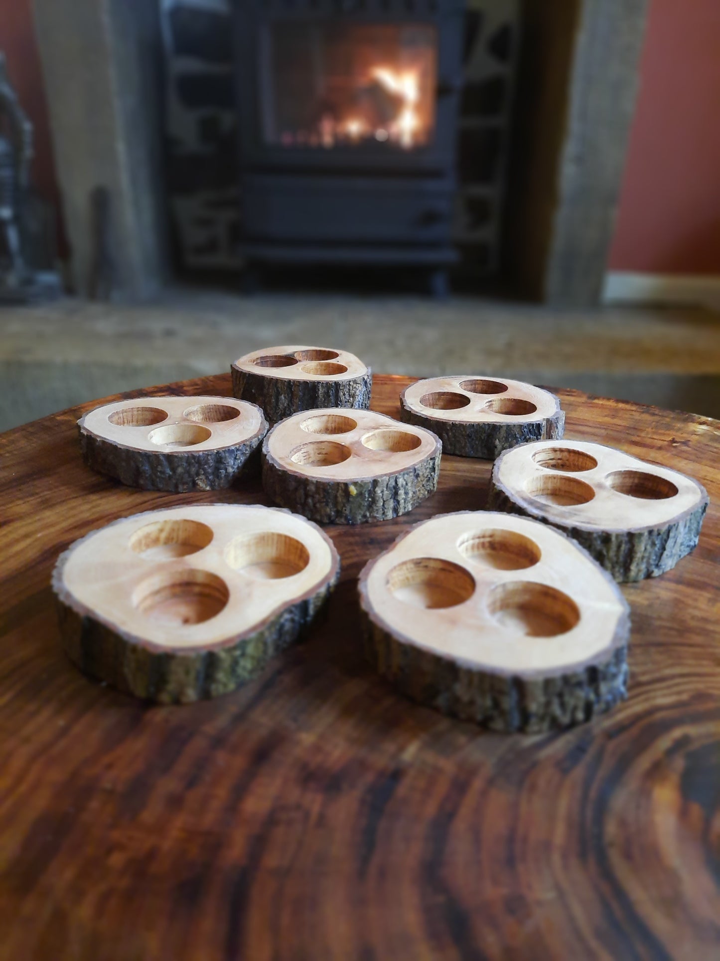 (s) Rustic Round Three tealight holder