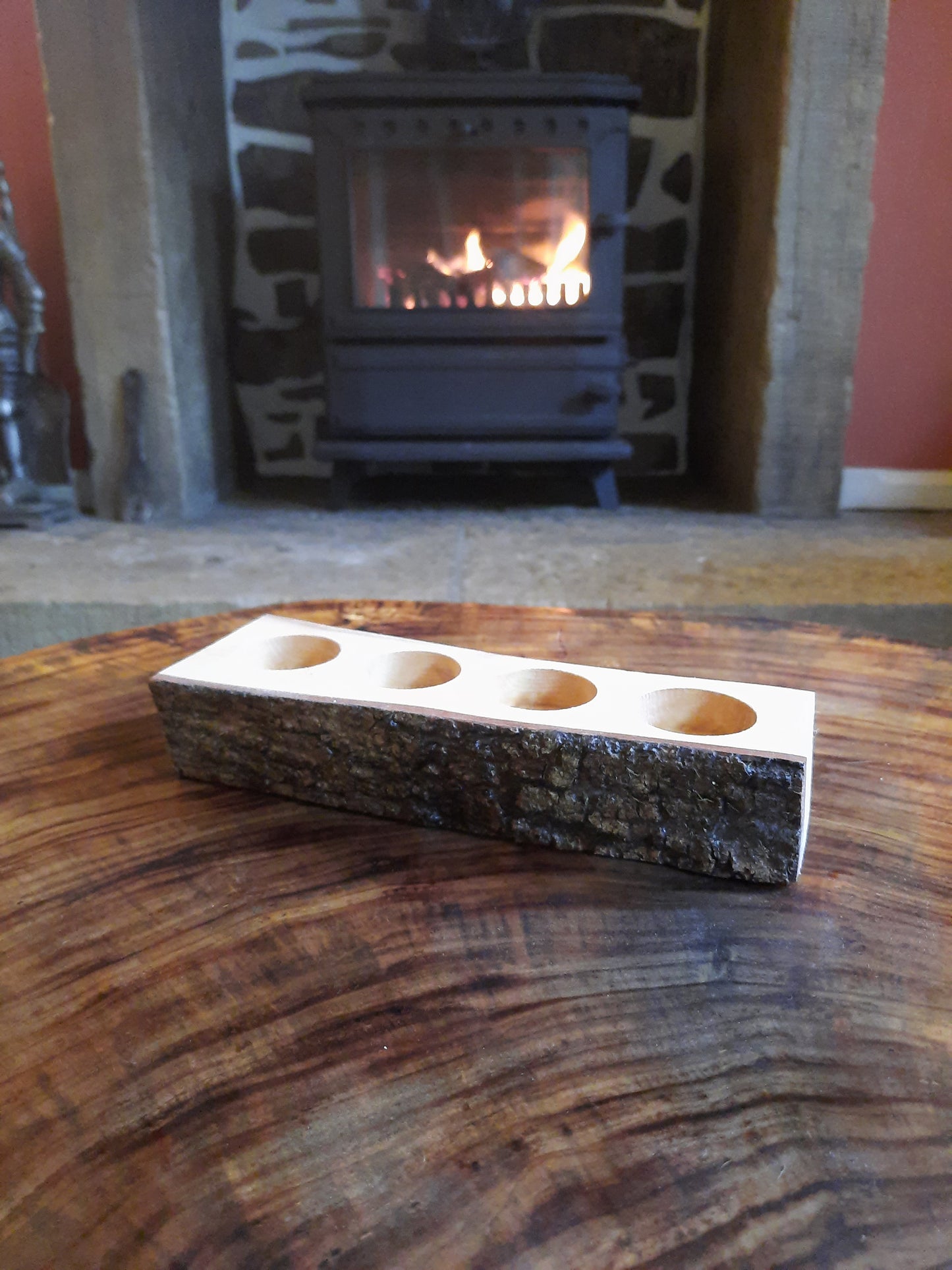 Rustic Four tealight holder