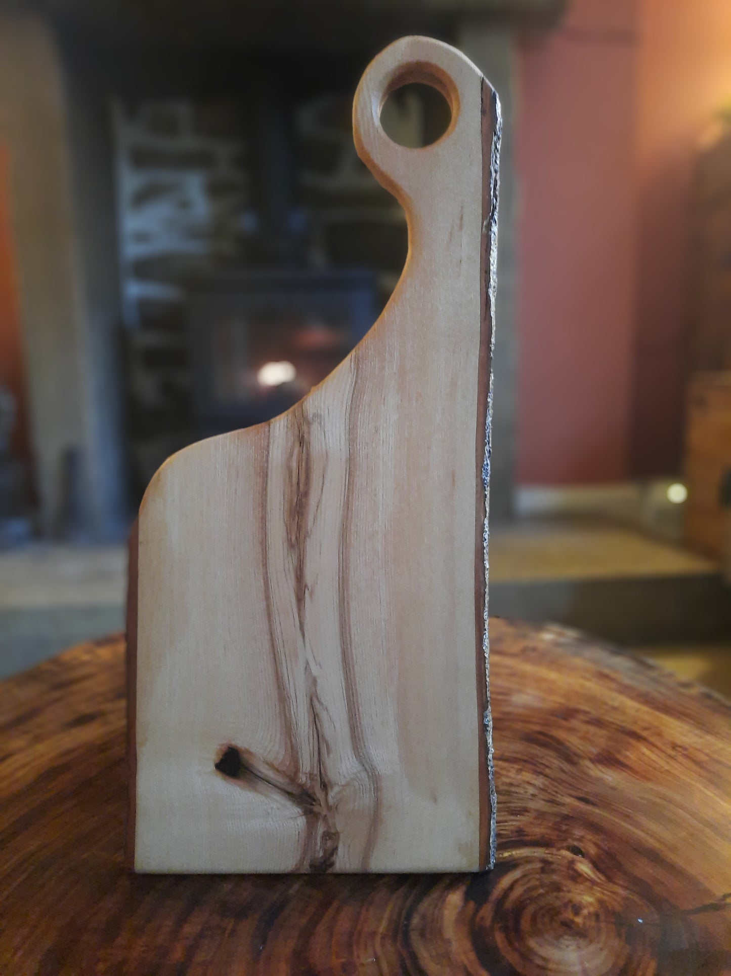 Live edge side bark Ash serving board