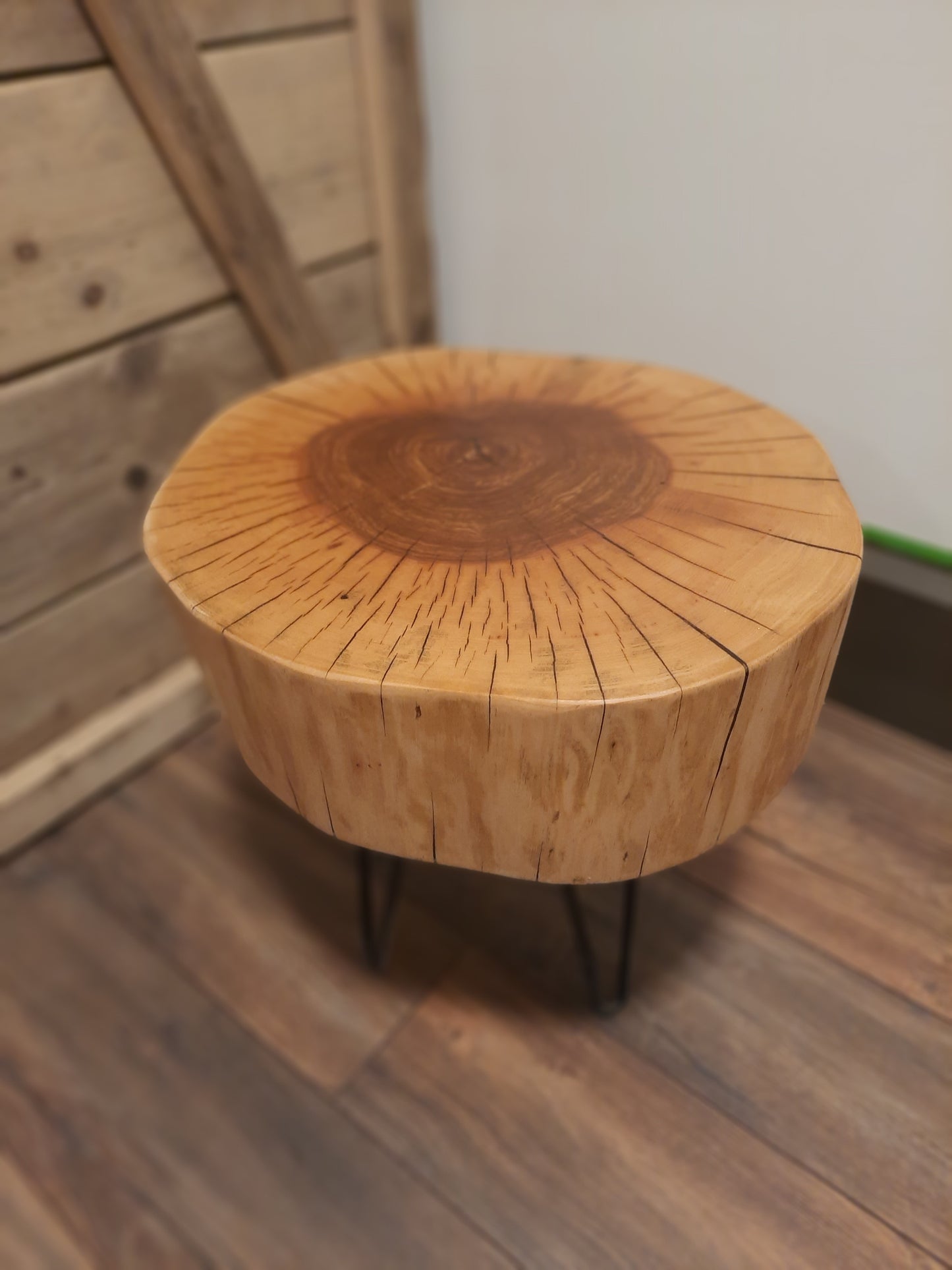 Ash wood side table