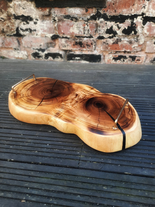 Dual open grain serving tray (rare)
