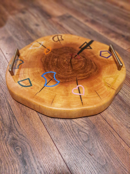 Ash round serving tray