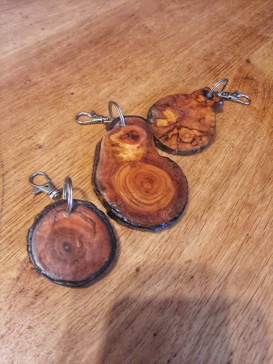 Wood cookie Keyrings