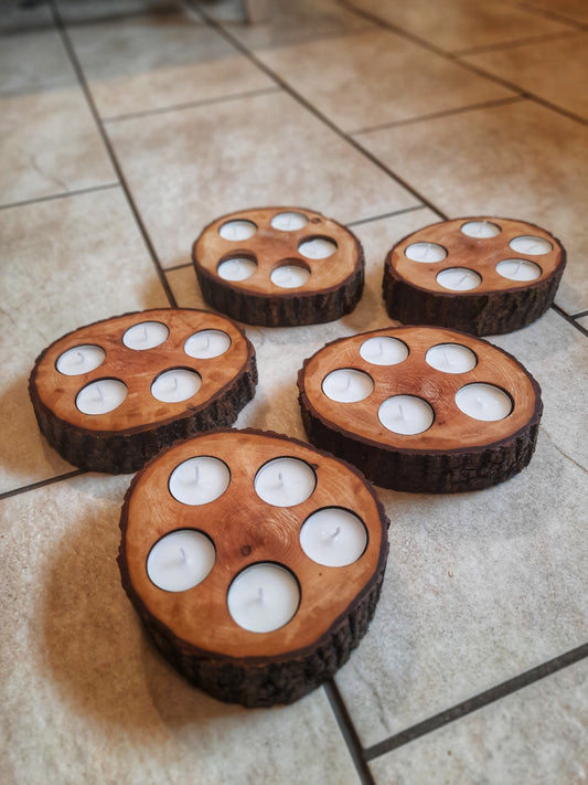 5 tealight ash round