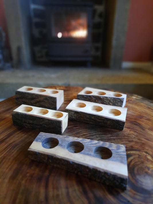 Rustic Three tealight holder