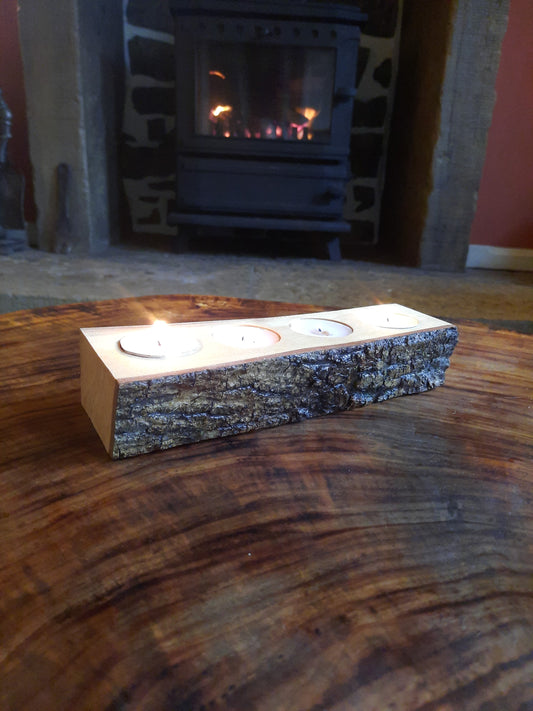 Rustic Four tealight holder