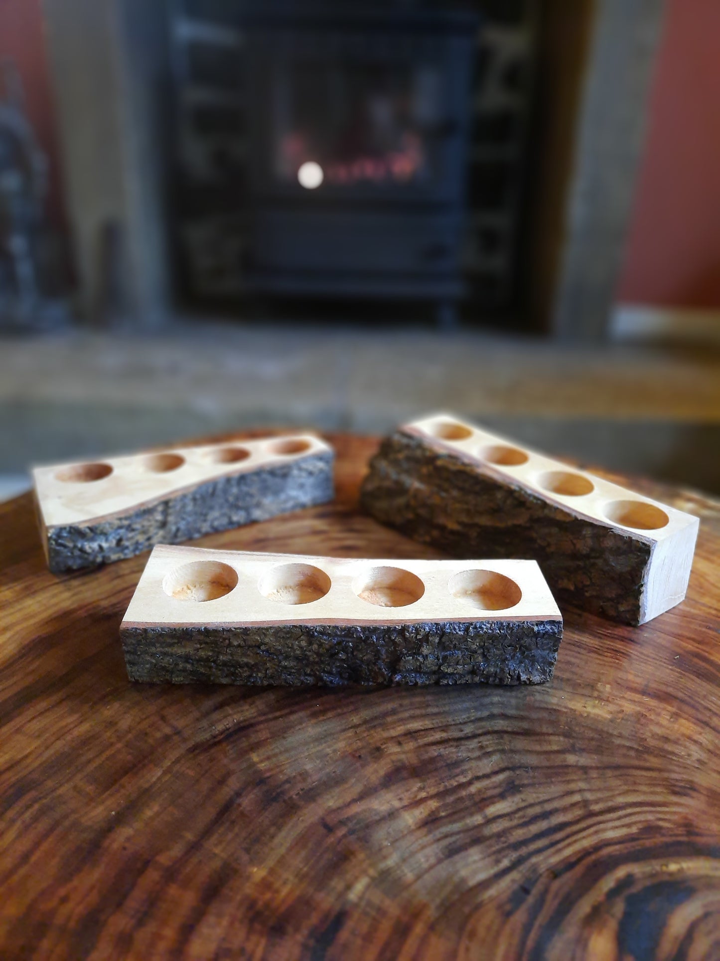 Rustic Four tealight holder